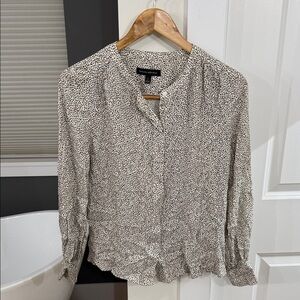 Banana Republic Black and White Dotted Blouse
